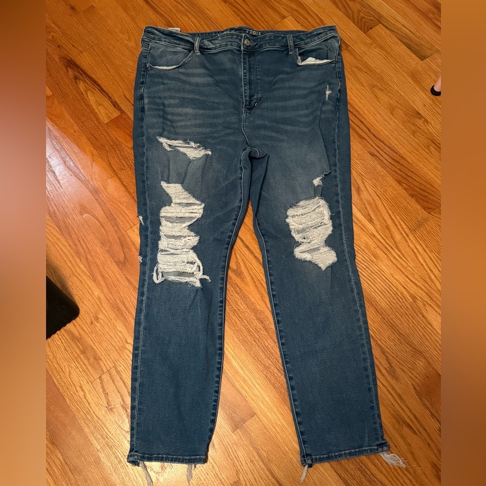 Distressed Blue Jeans